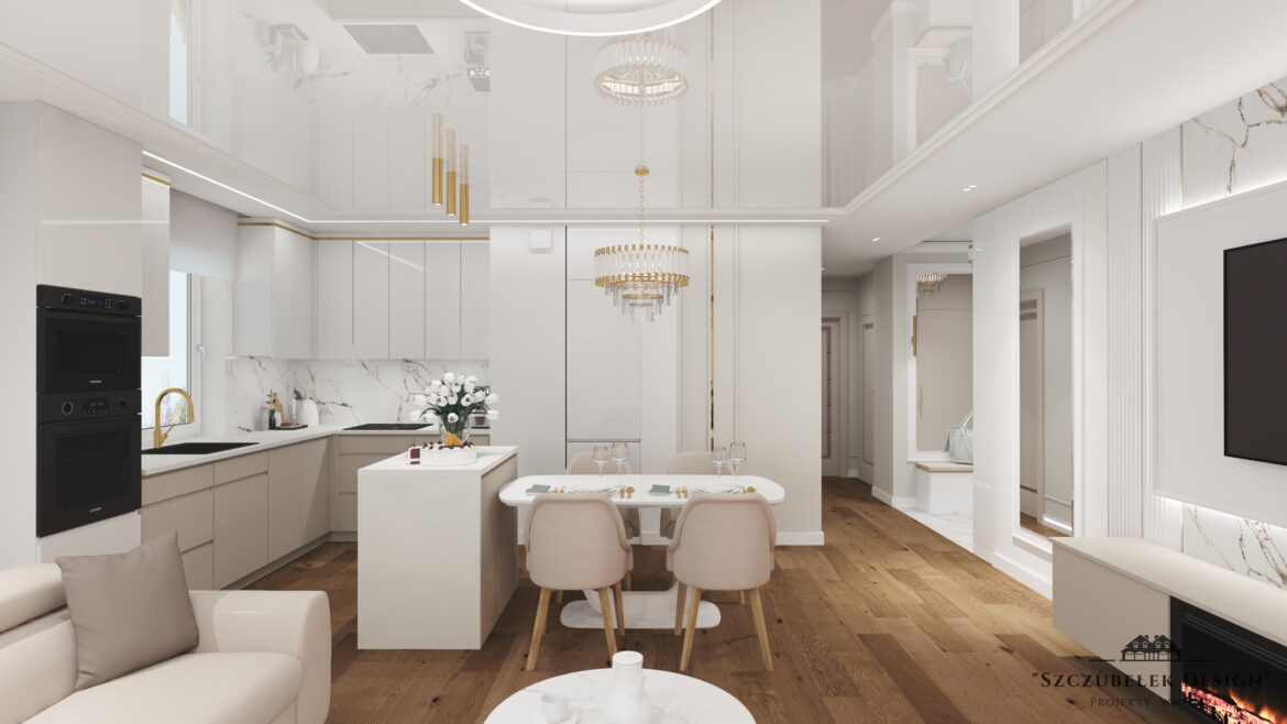 Projekt wnętrz mieszkania w Łomży w stylu modern classic
